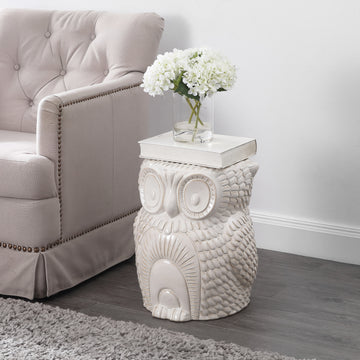 Millie 17.5" Classic Vintage Ceramic Indoor/Outdoor Owl Garden Stool